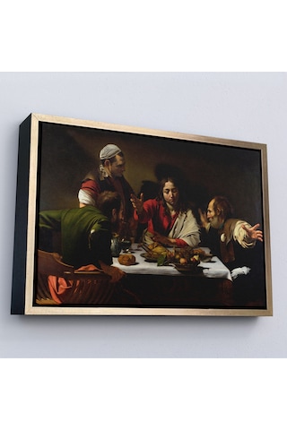 Çerçeveli Caravaggio - Emmaus'ta Akşam Yemeği Tablo - Supper At Emmaus-7137