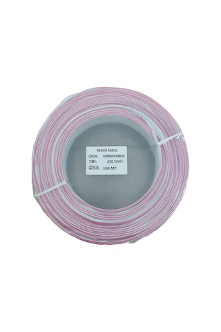 Elektrik Kablosu Kordon 2X0.75mm Beyaz  100Mt