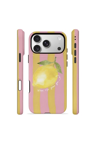 Apple iPhone Uyumlu 17 Pro Max Vorian Çift Katmanlı Magsafe Kılıf Pink Lemon Muse