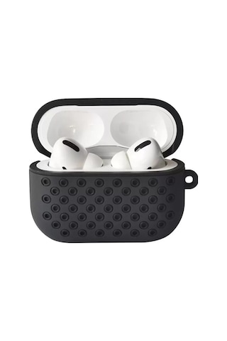 Newface Apple Airpods Uyumlu, Pro 2 2.nesil Spor Delikli Kılıf - Siyah-siyah