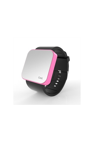 Cool Watch Saat - Pembe Led Kasa - Siyah Kayış Unisex