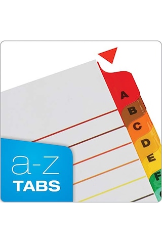 Sekme Ayırıcılar 3 Halkalı Klasör Için Özelleştirilebilir Içindekiler Sayfası Çok Renkli A-z Sekmeleri 3 Set