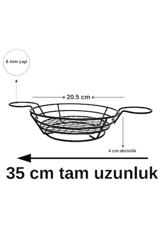 Tekmarked Metal Sosluklu Hamburger Ve Patates Kızartması Sunum Sepeti Siyah