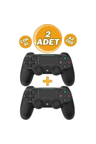 Ps 4 Joystick Tablet Telefon Pc Uyumlu Titreşimli Oyun Kolu 2 Adet - Şarj Kablo li Smith