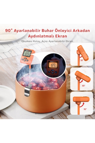 Thermopro Tp511 Uzun Problu Programlanabilir Alarmlı Geniş Ekranlı Pişirme Termometresi