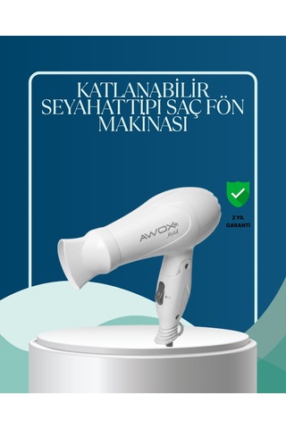 Northcity Seyahat Uyumlu Kompakt Saç Kurutma Makinesi - Hafif Tasarım Ve F Prizi Uyumlu
