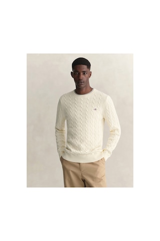 Gant Erkek Krem Regular Fit Bisiklet Yaka Örgü Kazak-24764 130-krem
