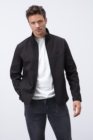 Tommylife Tommy Life Siyah Fermuarlı Dik Yaka Su Ve Rüzgar Geçirmez Softshell Erkek Mont - 88050 Siyah