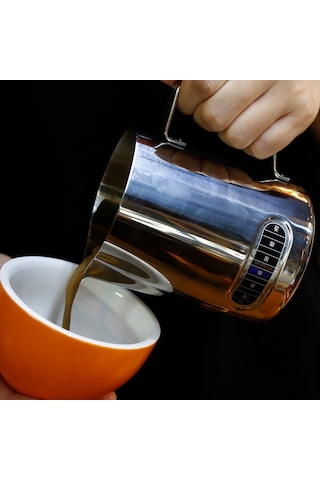 Dinosaurs Store 1 Parça Süt Kahve Sürahi Termometre Frothing Sürahi 600 Ml Paslanmaz Çelik Malzeme, Espresso Makinesi Için 1 Adet