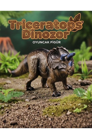 Triceratops Dinozor Oyuncak Figür - Orta Boy Eğitici Hayvan Figürü 20 Cm Hayvanlar