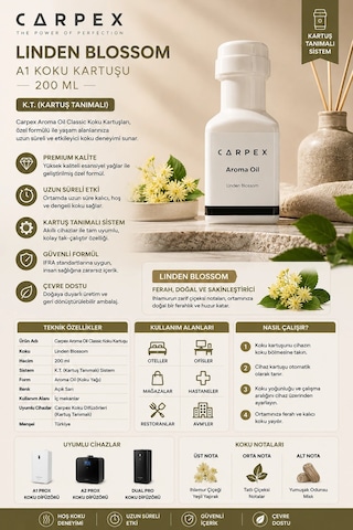 Carpex Aroma Oil 200 Ml Classic Koku Kartuş Linden Blossom K.t. Günlük