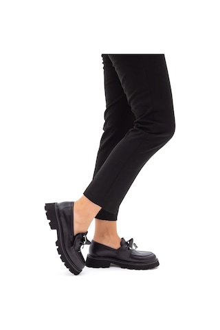 Tamer Tanca Kadın Hakiki Deri Siyah Loafer Ayakkabı 33 1004 Bn Ayk Sk22/23 Sıyah Siyah