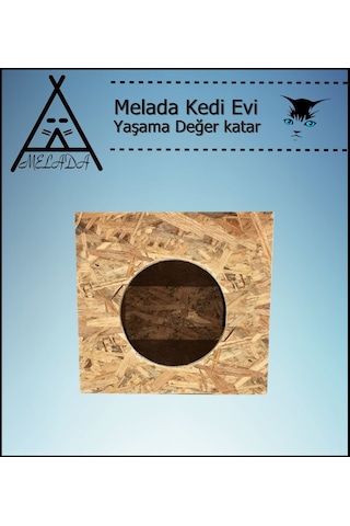 Melada Kedi Evi Dış Ortam Uygun Ahşap Kedi Evi Osb 60x40x40 Cm