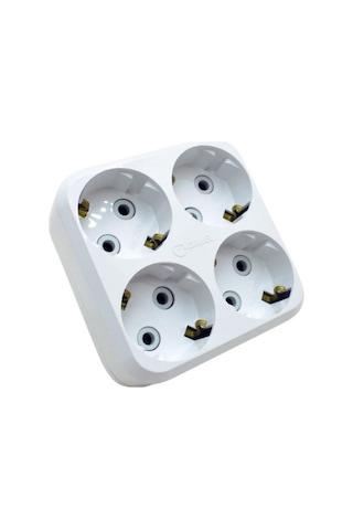 Makel Dörtlü 4Lü Topraklı Fişli Priz Golyat