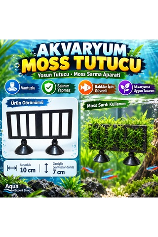 Akvaryum Moss Tutucu - Yosun Tutucu - Moss Sarma Aparatı - Vantuzlu - Salınım Yapmaz - 10x7 Cm