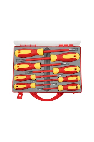 Wezone Penggong 8'li İzole Tornavida Seti: 4 Phillips + 4 Düz Uç, Çelik-trp-pp Malzeme, 9715 Modeli, Kırmızı+sarı Kutulu
