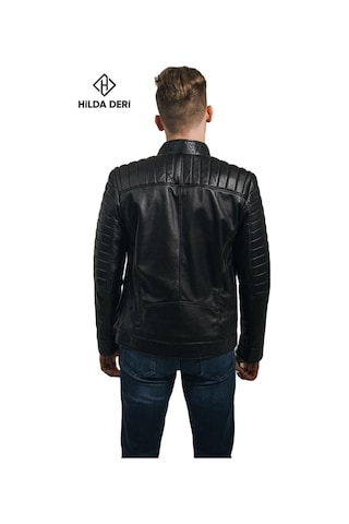 Bond Hakiki Kuzu Derisi Siyah Spor Ceket 001
