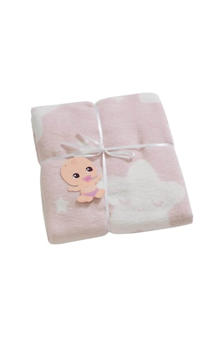 Dolce Bonita Home Pamuklu Bebek Battaniye Star Açık Pudra