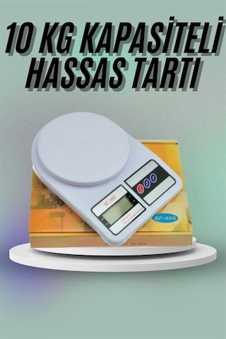 Mutfak Tartısı Dijital Göstergeli Hassas Tartı 10 Kg Kapasiteli Çok Renkli 61655199