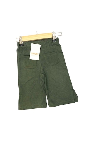 Çikoby Kız Bebek Yırtmaçlı Örme Pantolon-13578 Haki