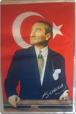 Zc Bayrak Atatürk Baskılı Türk Bayrağı 70x105 Cm Raşel Kumaş Dijital Baskı Diğer