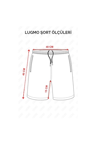 Lugmo Erkek Deniz Şortu Cepli Pamuklu Polyester Su Yitici Tahriş Etmeyen Astar Desenli Turkuaz Bs-233