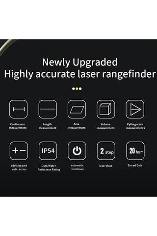 Reedark Akıllı Lazerli Mesafe Ölçer - Çok Fonksiyonlu, Su Geçirmez Ip54 , Alan/hacim Hesaplama