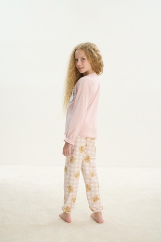 Kız Çocuk Uzun Kol Pembe Pijama Takım C9t5n7o8 001