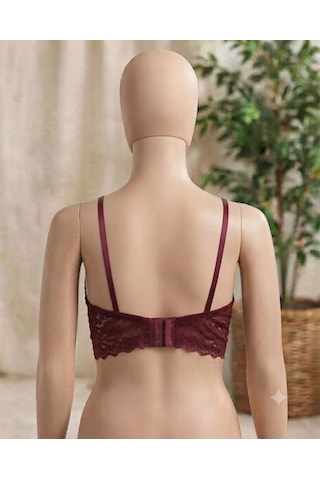 Ecem Yıldız Dolgulu Bralet Sütyen Bordo