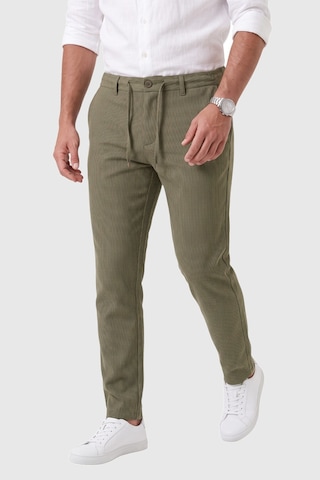 Rizzup Erkek Slim Fit Çizgili Haki Kumaş Pantolon İpli Esnek Bel Likralı Spor Pantolon 2700240