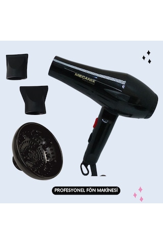 Profesyonel Saç Kurutma & Fön Makinesi, 3555 2500 Watt, Soğuk Üfleme, Difüzör Başlıklı, Kuaför Tipi