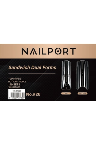 Medium Square Protez Tırnak Sandwich Dual Üst Form Jel Polygel Acrygel - Akrijel Ve Polijel İçin Dual Form Şablon 280li Wn-df026