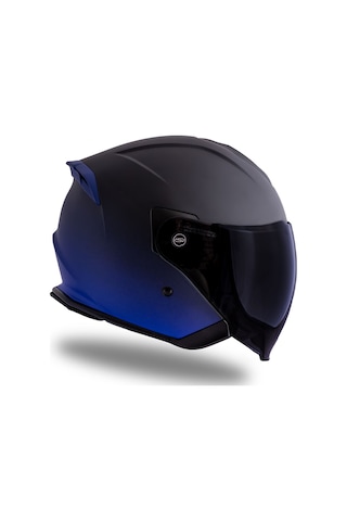 Palio 2.0 Deepsky Mat Siyah-navy Mavi Güneş Vizörlü Açık Kask C5 Mat Siyah