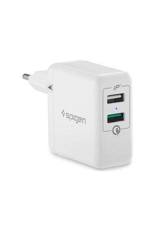 Spigen Essential F207 Qualcomm 3.0 Çift Usb İp Hızlı Şarj Aleti - 30w Hızlı Şarj Cihazı
