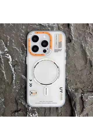 Apple Uyumlu iPhone 11 Mat Magsafe Özellikli Kamera Koruma Çerçeveli Metal Tuşlu Kılıf Beyaz