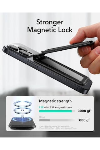 Esr Standlı Magsafe Cüzdan Halolock Wallet - Siyah Siyah