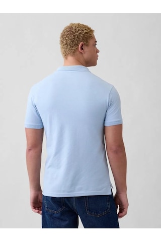 Gap Logo Piqué Polo Yaka T-shirt Erkek Mavi T-shirt Polo Yaka Tişört-14303