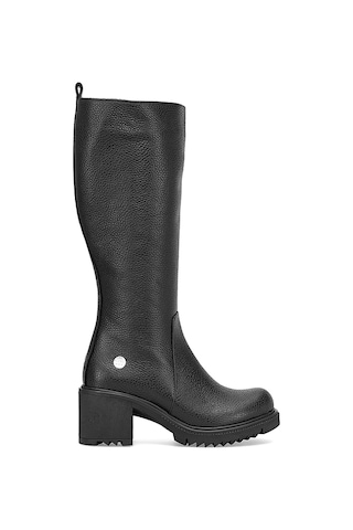 Mammamia D25kc-2330 Kadın Hakiki Deri Klasik Çizme Siyah Siyah