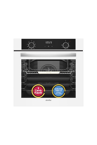 Simfer 8216 10 Fonksiyon Airfry Beyaz Cam Ankastre Fırın Dijital