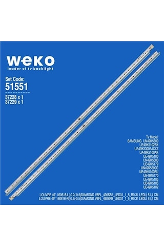 Samsung Uyumlu Un49k5300g 49'' İnç 2 Adet Tv Led Bar Tvnizi Açıp İçindeki Led Barla Birebir Aynısı Olduğunu Görmeden Almayınız. Sonrasında İade Almamaktayız.