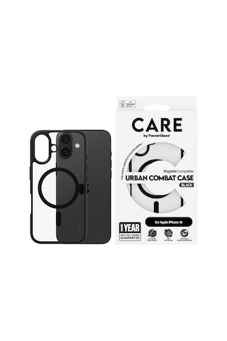 Care By Panzerglass Apple iPhone Uyumlu 16 Flagship Urban Combat & Magsafe - Çerçeve Kılıf Siyah