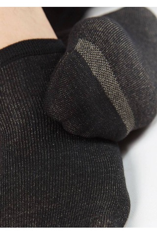 Gümüş Unisex Soket Çorap 3lü Siyah