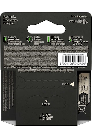 Gp Batteries Recyko Pro 2100 Serisi 2000 Mah Aa Kalem Ni-mh Şarjlı Pil, 1.2 Volt, 4'lü Kartela
