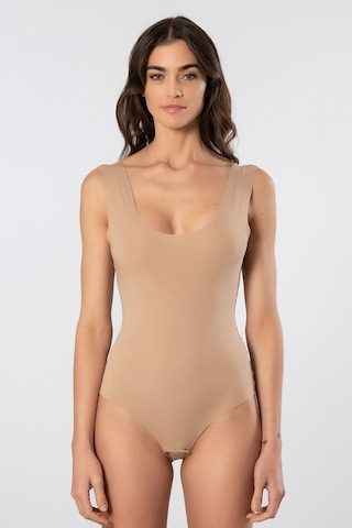 Türen Kadın Lazer Kesim Pamuklu Çıtçıtlı Body 905/cappuccino Ten