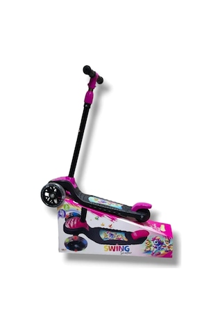 3 Tekerlekli Led Işıklı Çocuk Scooter Pembe
