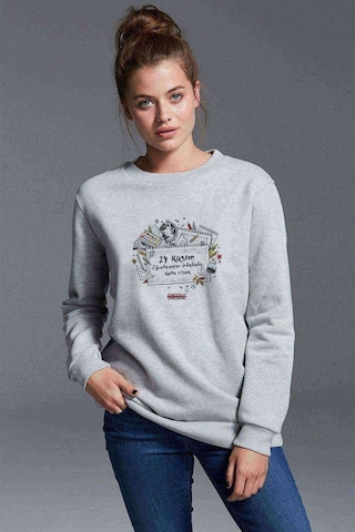 Kasım Öğretmenler Günü Kutlu Olsun Baskılı Gri Kadın Sweatshirt