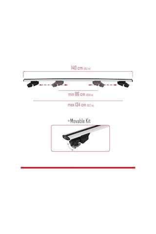 Citroen Berlingo 2024 2025 Hook Model Anahtar Kilitli Ara Atkı Tavan Barı Gri