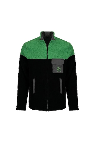 Luo Camp Rüzgar Geçirmez Erkek Peluş Polar 01 - Black/green Çok Renkli