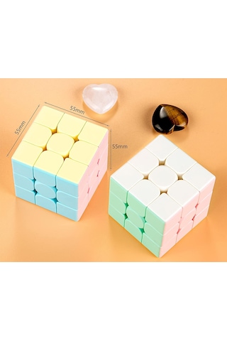 2 Adet Speed Cupe Rubik Küp Zeka Küpü 3x3 Pastel Renkler Hız Küpü,fidget Oyuncak Seyahat Zeka Oyunu