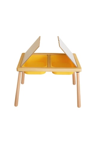 Woodnjoy Wood & Joy Doğal Ahşap Duyusal Çocuk Aktivite Masası Oyun Masası Ve Çocuk Çalışma Masası Ahşap